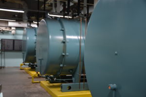 Boiler Room With Industrial Boiler and Burners