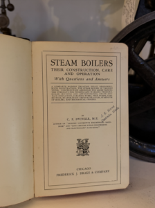 Title page reading 'STEAM BOILERS: Their Construction, Care and Operation' with 'With Questions and Answers' subtitle, author C. F. Swingle, M.E., published by Frederick J. Drake & Co. (Chicago).