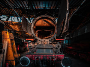 Red and Black Industrial Machine