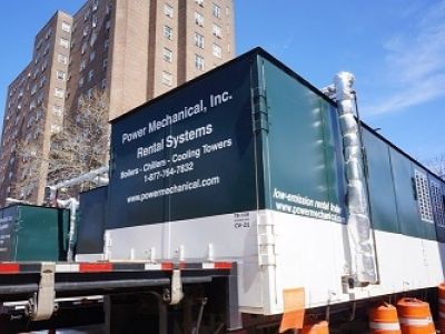 800 HP trailer mounted boiler installed in NYC